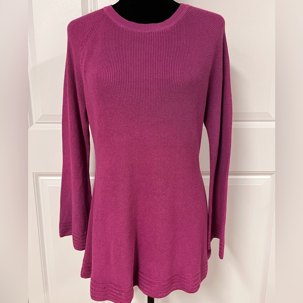 Isaac Mizrahi Live Ribbed Bell Sleeve Sweater